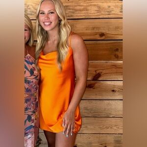 1. State Bold Orange Dress Worn Once